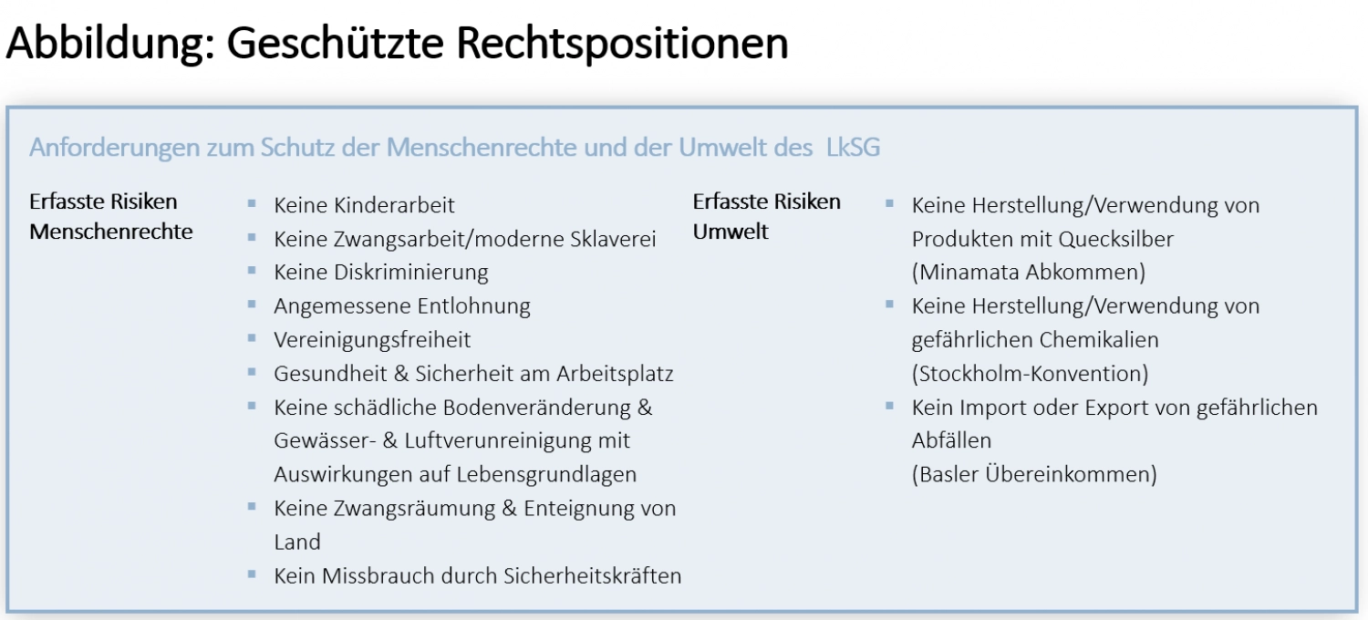 Abbildung der geschützten Rechtsposition